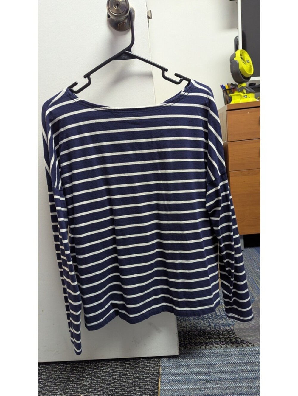 Old Navy Navy and White Striped Long Sleeve Top